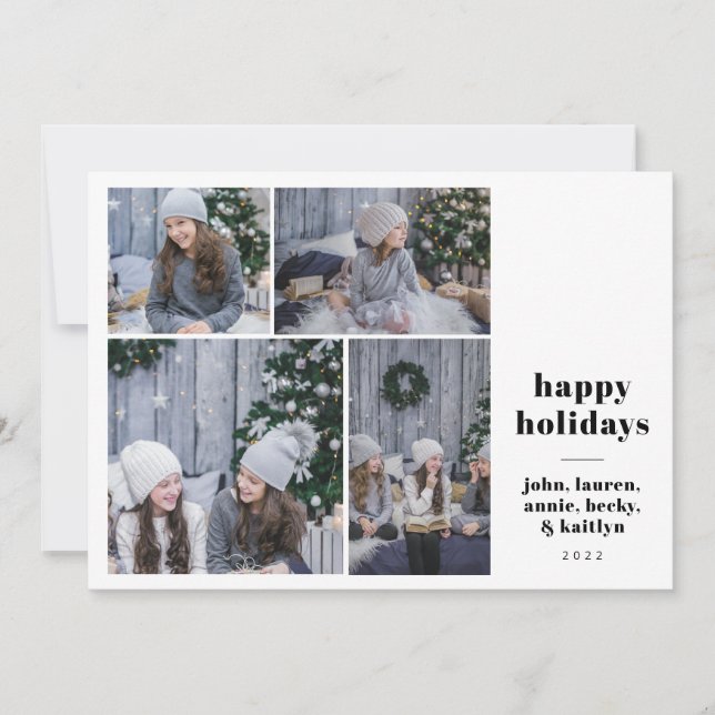 carte de vacances minime 4 photo fun festive (Devant)