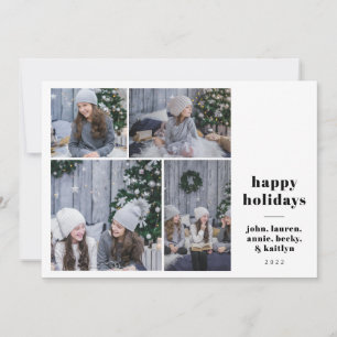 carte de vacances minime 4 photo fun festive