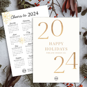 Carte de vacances minimum 2024 Calendrier Business