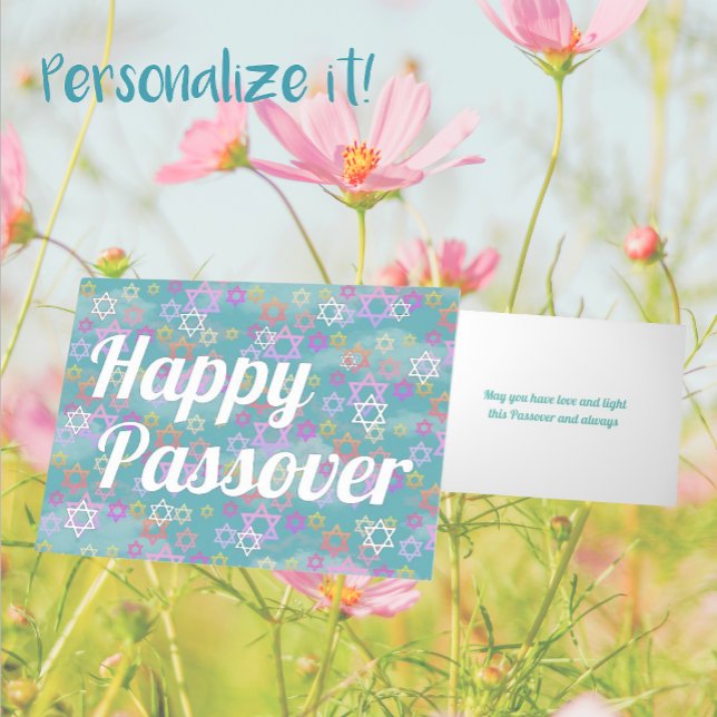 Carte de vacances moderne Happy Passover Foil (Beautiful silver foil lettering)