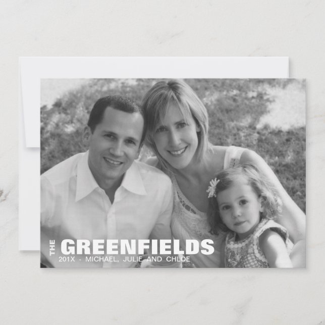 Carte de vacances moderne noir et blanc (Devant)