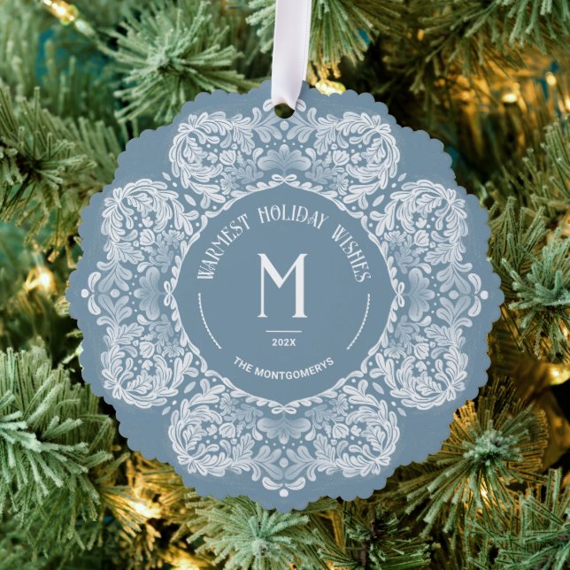 Carte de vacances Monogramme vintage inspirée (Insitu (Arbre))
