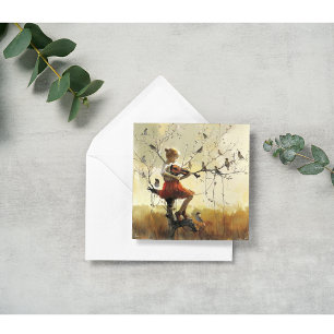 Carte de vacances musicale fantaisiste avec violon