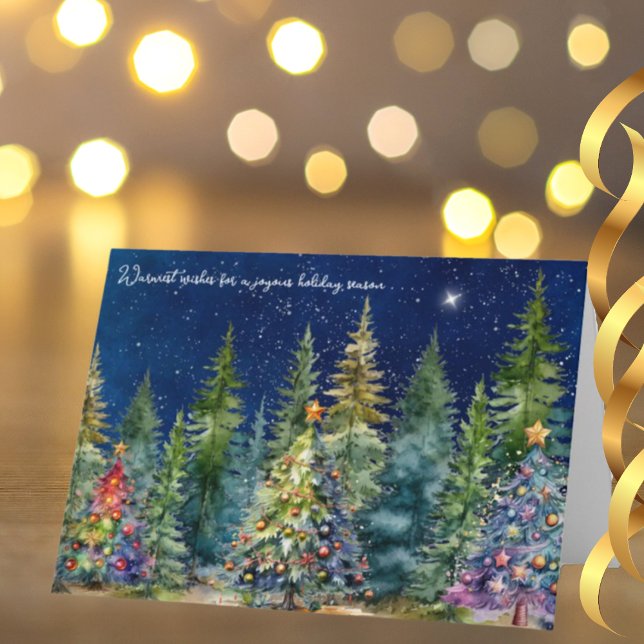 Carte de vacances Night Sky Christmas Tree Forest (Créateur téléchargé)