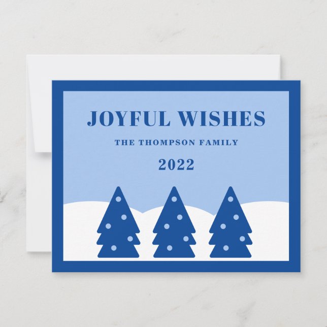 Carte de vacances Noël 2022 Arbres Bleus (Devant)