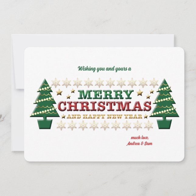 Carte de vacances Noël Arbres (Devant)