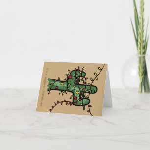 Carte de vacances Noël Cactus