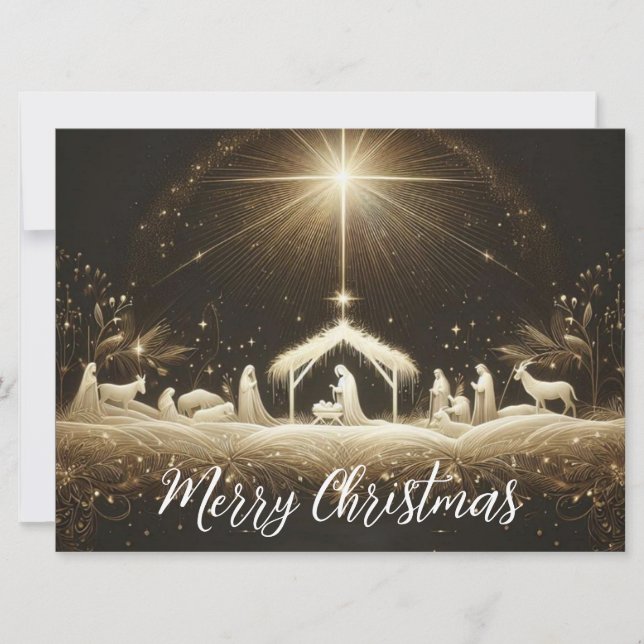 Carte de vacances Noël de la crèche (Devant)