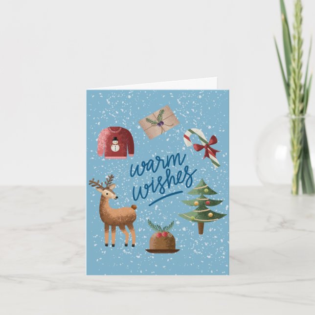 Carte de vacances Noël enneigée (Devant)