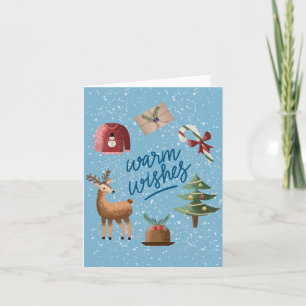 Carte de vacances Noël enneigée