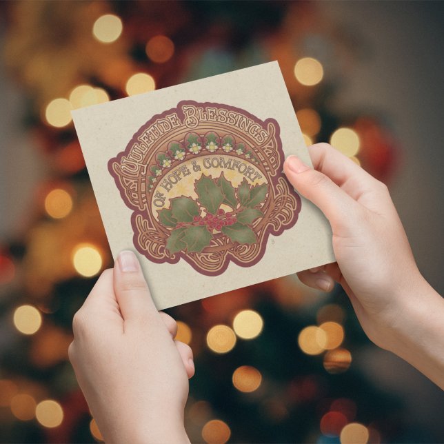 Carte de vacances Noël et bénédictions de Yule (Christmas and Yule Blessings Holiday Card)