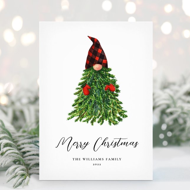 Carte de vacances Noël Gnome sans photo (Créateur téléchargé)