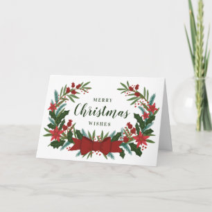 Carte de vacances Noël Green Wreath