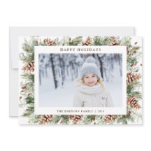 Carte de vacances Noël hiver Botanique