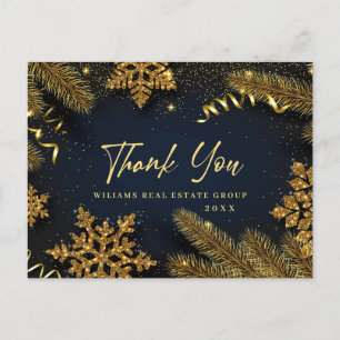 Carte de vacances Noël Pine Corporate Merci