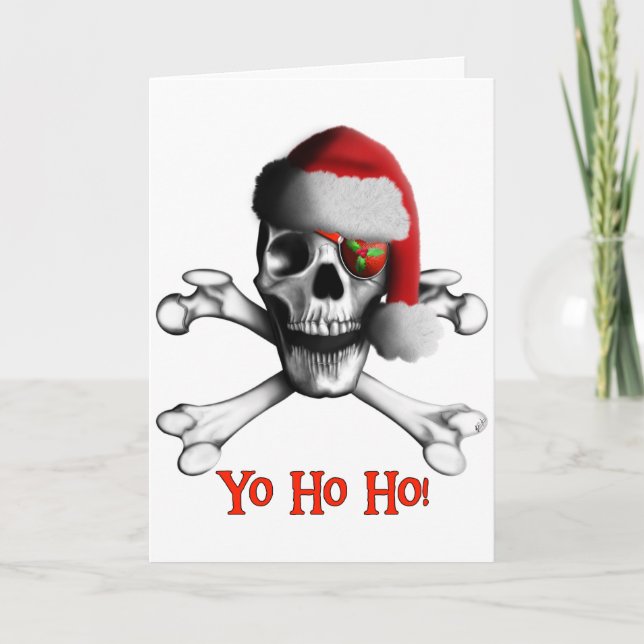Carte de vacances Noël Pirate (Devant)