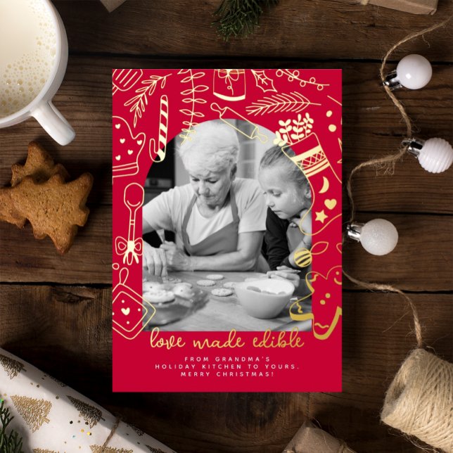 Carte de vacances Noël Red Baking Fly (Créateur téléchargé)