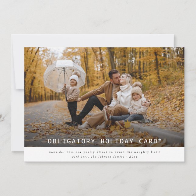 Carte de vacances obligatoire Funny Christmas Phot (Devant)