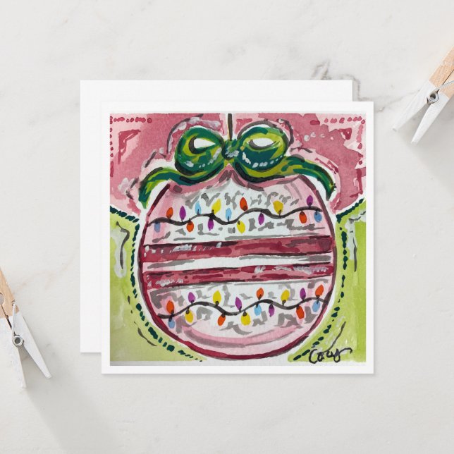 Carte de vacances Ornement de Noël (Devant/Arrière en situation)