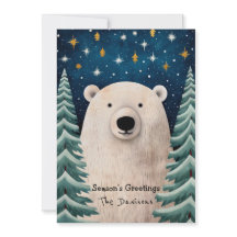 Carte de vacances Ours blanc Whimsical