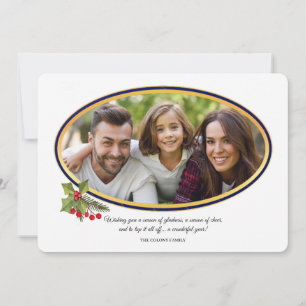 Carte de vacances ovale avec photo