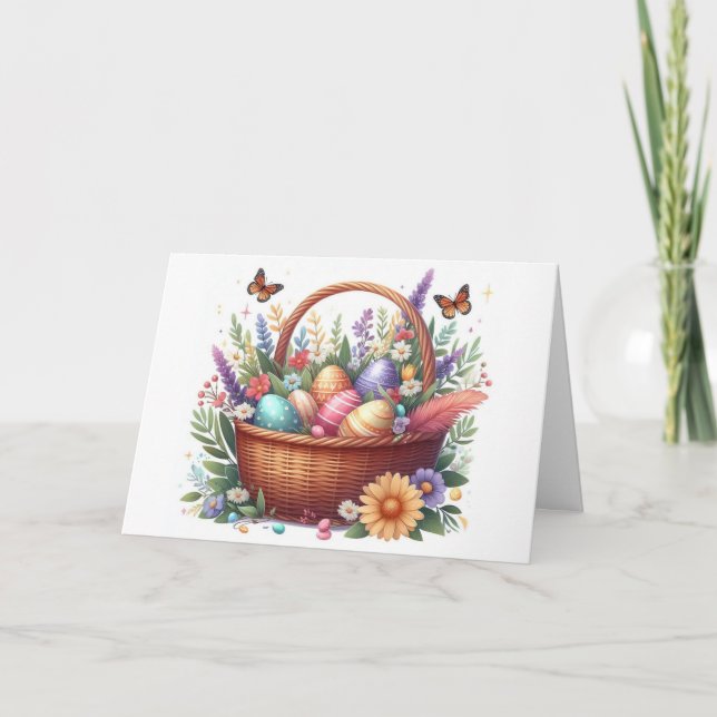 Carte de vacances Panier d'oeufs (Devant)