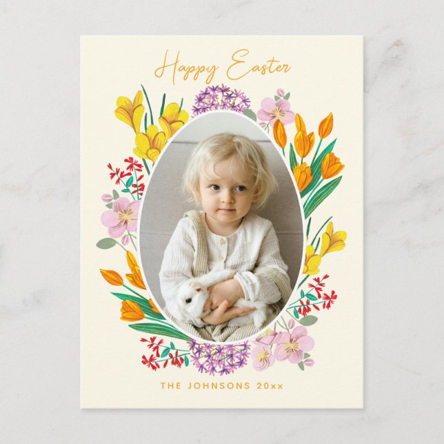 Carte de vacances Pâques florale (Devant)