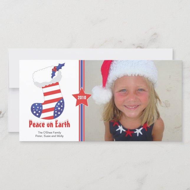 Carte de vacances Patriotic Christmas Stocking (Devant)