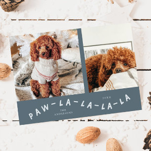 Carte de vacances Paw-La-La-La-La-Slate Blue