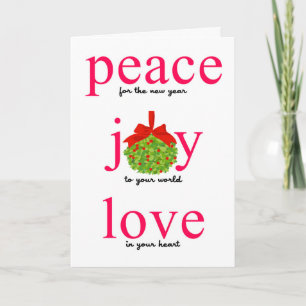 Carte de vacances Peace Joy Love