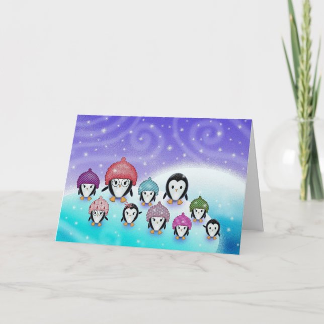 Carte de vacances Penguin Family (Devant)