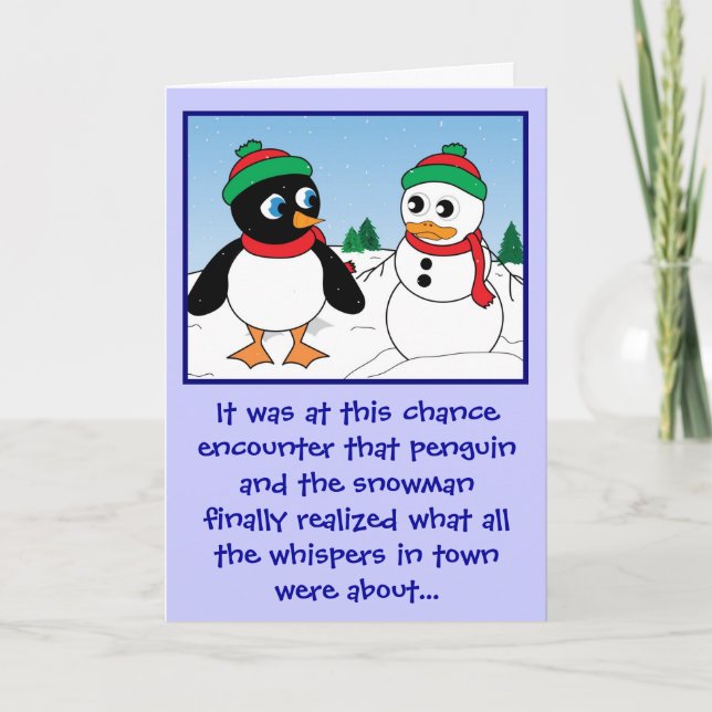 Carte de vacances 'Penguin n Snowman' (Devant)