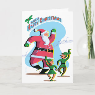 Carte de vacances Père Noël Dancing
