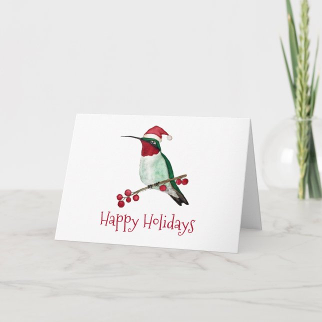 Carte de vacances père Noël Hummingbird (Devant)
