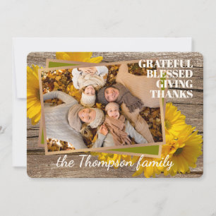 Carte de vacances personnalisée Grateful Blessed G