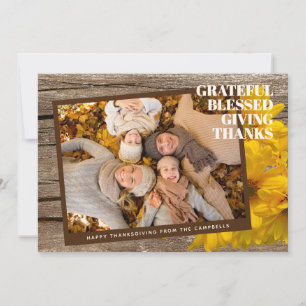 Carte de vacances personnalisée Grateful Blessed G