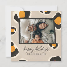 Carte de vacances personnalisée Leopard Spots
