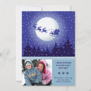 Carte de vacances personnalisée Sleigh Père Noël (
