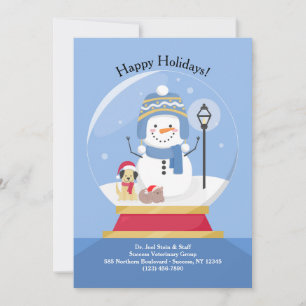 Carte de vacances Pet Snow Globe