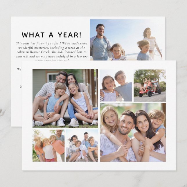 Carte de vacances photo 7 | Quelle année ! (Devant / Derrière)