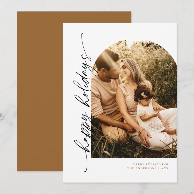 Carte de vacances photo avec écriture moderne (Devant / Derrière)