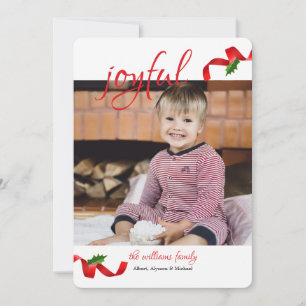 Carte de vacances photo avec rubans joyeux