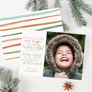 Carte de vacances photo colorée Deck the Halls