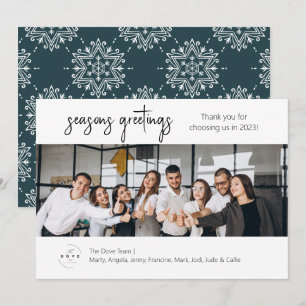 Carte de vacances photo de l'équipe d'affaires