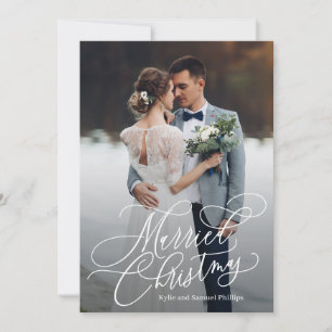 Carte de vacances photo de Noël mariée