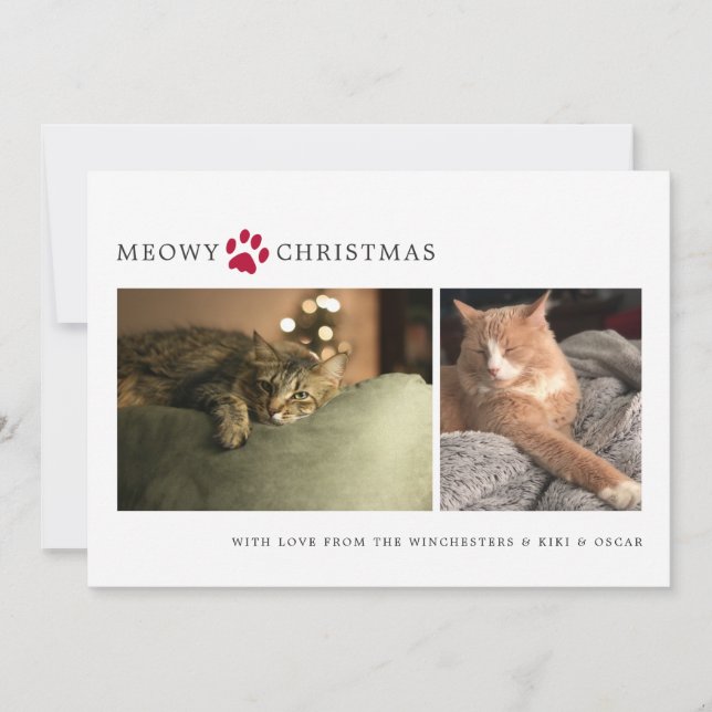 Carte de vacances photo de Noël Meowy (Devant)
