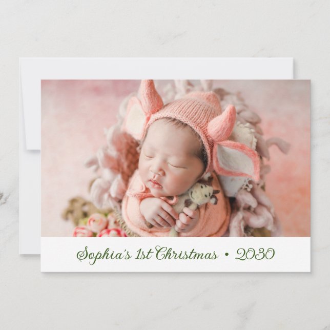 Carte de vacances photo de Noël pour bébé (Devant)