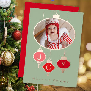 Carte de vacances photo de Noël pour bébé