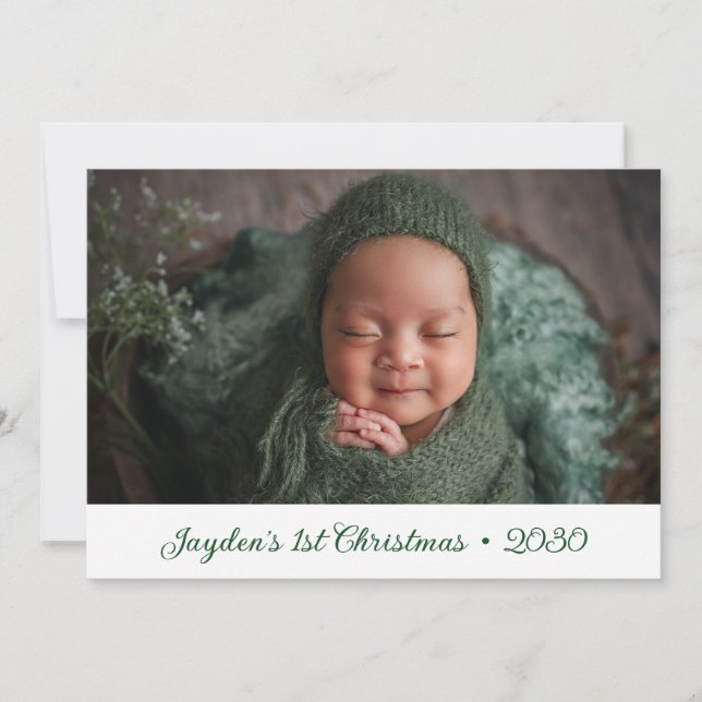 Carte de vacances photo de Noël pour bébé (Devant)