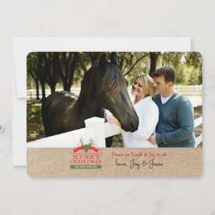 Carte de vacances photo du Étiquette du cerf